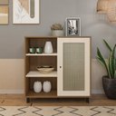 Ver imagem 6 de Conjunto Sala de Estar Rack e Mesa de Centro Memphis Cinamomo e Off White 100% MDF