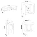 Ver imagem 3 de Conjunto Sala de Estar Rack e Mesa de Centro Memphis Cinamomo e Off White 100% MDF