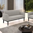 Ver imagem 2 de Sofá 2 Lugares Namoradeira Madeira Preto Marisa Bouclê Cinza D03 - D’Rossi
