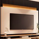 Ver imagem 1 de Painel Nobre com Led Tv até 85 Polegadas em Off White/cinamomo G26 - Hb Móveis