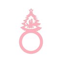 Ver imagem 1 de Porta Guardanapo Árvore de Natal Kit com 4 Peças 4,5cmx8,5cm - Cria Arte Laser Rosa Claro