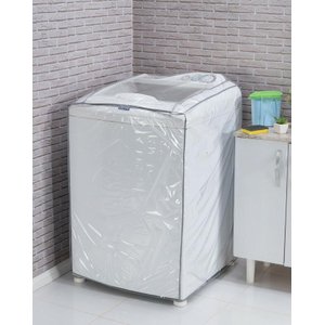 Capa Máquina de Lavar Roupas Pvc Transparente G 12kg À 16kg