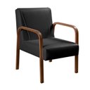 Ver imagem 2 de Kit 2 Poltronas Conjunto Cadeiras Moderna Braço Madeira Anita Preto 200