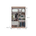Ver imagem 2 de Guarda Roupa Solteiro 4 Portas e 2 Gavetas c/ Espelho Alonzo New Branco - Lopas