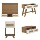 Ver imagem 2 de Sala De Estar Completa Painel Para Tv Com Mesas De Apoio E Centro Com Aparador