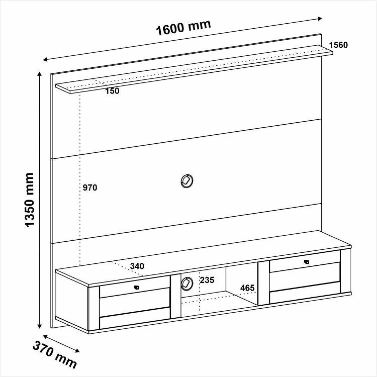 Sala De Estar Completa Painel Para Tv Com Mesas De Apoio E Centro Com Aparador - 7