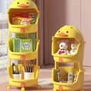 Ver imagem 4 de Estante Infantil Caixa Organizadora Bau Brinquedos Porta Treco com Rodas Armario Gavetas Carrinho