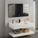 Ver imagem 1 de Bancada de Porcelanato C/ Cuba de Cerâmica + Espelho com Led
