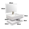 Bancada de Porcelanato C/ Cuba de Cerâmica + Espelho com Led - 2