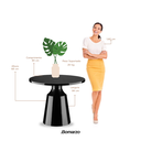 Ver imagem 4 de Mesa de Centro Auxiliar Apoio Redonda Veneza 68 X 84 Cm:preto Brilho