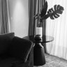 Mesa de Centro Auxiliar Apoio Redonda Veneza 68 X 84 Cm:preto Brilho - 2