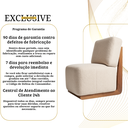 Ver mais imagens de Poltrona Decorativa Orgânica Celine Bouclé Base Madeira Maciça Luxo Sala Recepção Quarto Cinsultório