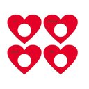 Ver imagem 1 de Porta Guardanapo Coração Desejos Kit 4 Peças 7,5cmx6,5cm - Cria Arte Laser Vermelho