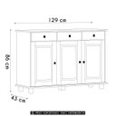 Ver imagem 4 de Balcão Buffet Sala de Jantar 129cm 3 Portas Rubia Freijó F07 - Mpozenato