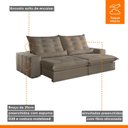 Ver imagem 5 de Sofá Retrátil e Reclinável com Catraca Blindada 290cm Dubai Veludo Jolie/Cinza