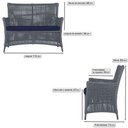 Ver imagem 2 de Jogo Sofá 4 Poltronas e Mesa Igapó Preta E10 Trama Original Prata