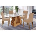 Ver imagem 1 de Mesa Sala Ágata 130 + 4 Cad Maia Cinamomo/Bege Cimol