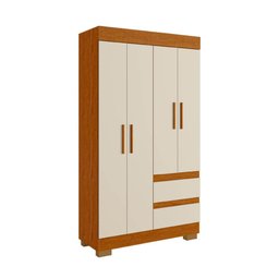Guarda Roupa Acp Maya 4 Portas com Pés - Cinamomo/off White - 1