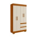 Ver imagem 1 de Guarda Roupa Acp Maya 4 Portas com Pés - Cinamomo/off White