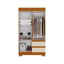 Ver imagem 2 de Guarda Roupa Acp Maya 4 Portas com Pés - Cinamomo/off White