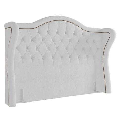 Cabeceira Cama Box Casal Queen 160cm Antibes P02 Boucle Branco - Mpozenato