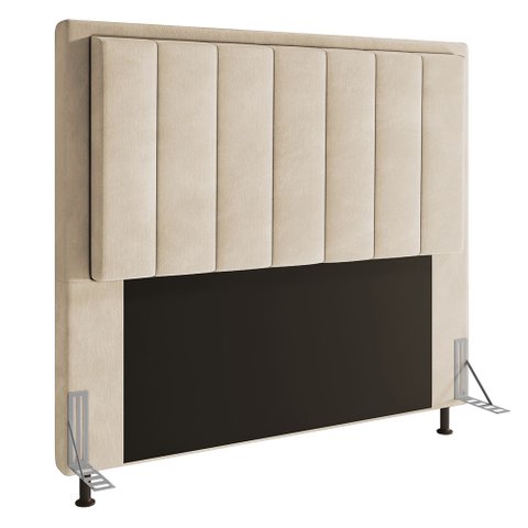Cabeceira Opala para Cama Box Queen 160 Cm Suede Bege - D’Rossi
