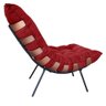 Kit Puff + Poltrona Decorativa Costela Suede Vermelho Dominic Decor - 2