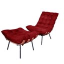 Ver imagem 1 de Kit Puff + Poltrona Decorativa Costela Suede Vermelho Dominic Decor