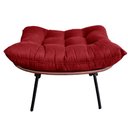 Ver imagem 7 de Kit Puff + Poltrona Decorativa Costela Suede Vermelho Dominic Decor