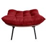 Kit Puff + Poltrona Decorativa Costela Suede Vermelho Dominic Decor - 7