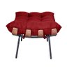 Kit Puff + Poltrona Decorativa Costela Suede Vermelho Dominic Decor - 8