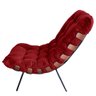 Kit Puff + Poltrona Decorativa Costela Suede Vermelho Dominic Decor - 3
