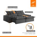 Ver imagem 3 de Sofá Retrátil e Reclinável com Catraca Blindada 250cm Montano