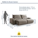 Ver imagem 3 de Sofá Retrátil e Reclinável com Catraca Blindada 210cm Palermo Veludo Jolie/Cinza
