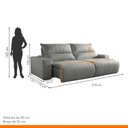 Ver mais imagens de Sofá Retrátil e Reclinável com Catraca Blindada 210cm Palermo