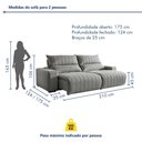 Ver imagem 3 de Sofá Retrátil e Reclinável com Catraca Blindada 210cm Palermo Veludo Jolie/Prata