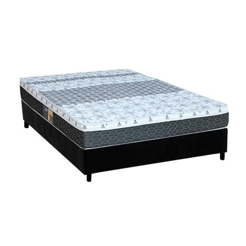 Cama Box Casal: Colchão Molas Bonnel Castor Class New + Base CRC Suede Black(138x188)