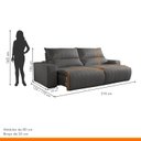 Ver mais imagens de Sofá Retrátil e Reclinável com Catraca Blindada 210cm Palermo