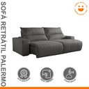 Ver imagem 2 de Sofá Retrátil e Reclinável com Catraca Blindada 210cm Palermo