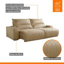 Ver imagem 5 de Sofá Retrátil e Reclinável com Catraca Blindada 250cm Palermo