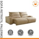 Ver imagem 2 de Sofá Retrátil e Reclinável com Catraca Blindada 250cm Palermo