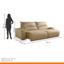 Ver mais imagens de Sofá Retrátil e Reclinável com Catraca Blindada 250cm Palermo