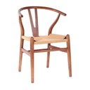 Ver imagem 3 de Kit com 4 Cadeiras para Sala de Jantar Madeira Maciça Wishbone Marrom/Escura