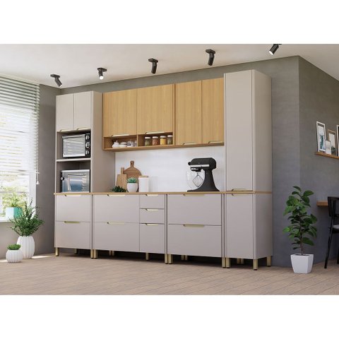 Cozinha Completa 6 Peças com Tampo 100 Mdf Lumina Luciane Móveis