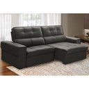 Ver imagem 2 de Sofá Retrátil Reclinável para Sala 3 Lugares 210cm Samir F04 Veludo Marrom Escuro - Lyam Decor