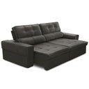 Ver imagem 5 de Sofá Retrátil Reclinável para Sala 3 Lugares 210cm Samir F04 Veludo Marrom Escuro - Lyam Decor