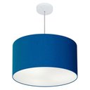 Ver imagem 1 de Lustre Pendente Cilíndrico Vivare Md-4100 Cúpula em Tecido 50x25cm - Azul Marinho - Bivolt