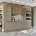 Ver imagem 1 de Armário de Cozinha Modulada Completa 07 Peças 2,80m Botanic Kappesberg - Nogueira/fendi