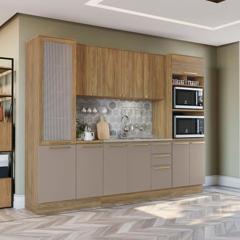 Armário de Cozinha Modulada Completa 07 Peças 2,80m Botanic Kappesberg