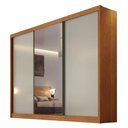 Ver imagem 1 de Guarda Roupa Casal Lôgan 3 Portas 1 com Espelho 4 Gavetas Cinamomo Fendi - Novo Horizonte